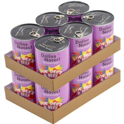 Karma dla psa DOLINA NOTECI Superfood z sarną i wołowiną 12 x 800 g