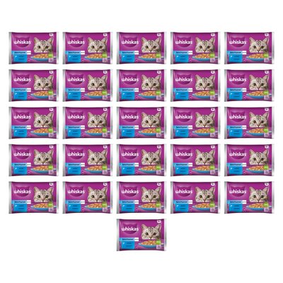 Karma dla kota WHISKAS Rybne Przysmaki Tuńczyk i Łosoś (104 x 85 g)