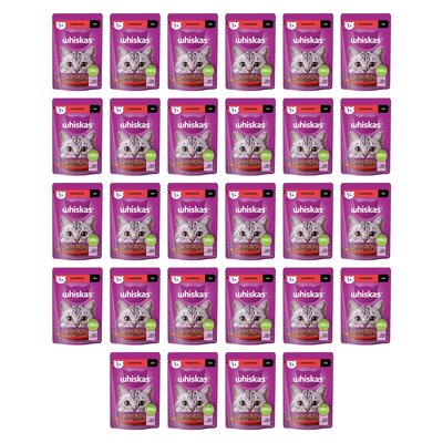 Karma dla kota WHISKAS Wołowina w sosie 28 x 85 g