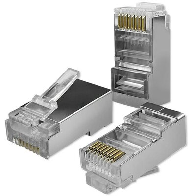 Wtyk QOLTEC 54557 Modularny, Kategoria 6, Pozłacane styki (10 szt.)