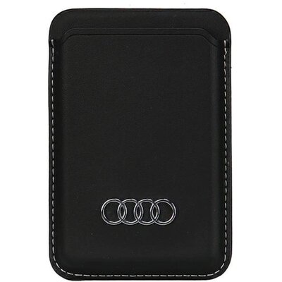 Etui AUDI Synthetic Leather Wallet Card Slot MagSafe Czarny