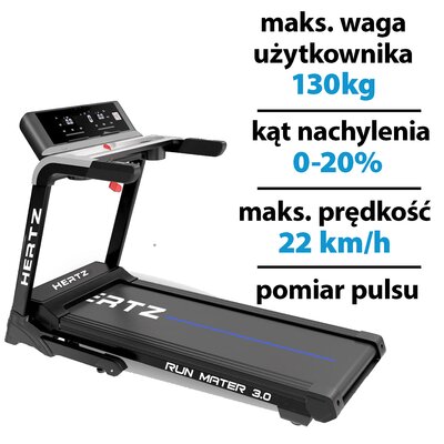 Bieżnia elektryczna HERTZ FITNESS Run Master 3.0 1839W 22km/h