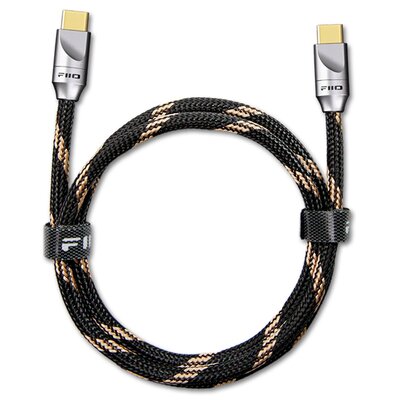 Kabel USB-C - USB-C FIIO LT-TC5M 0.8 m Czarno-złoty