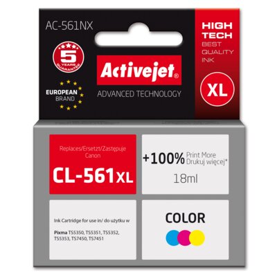 Tusz ACTIVEJET do Canon CL-561XL Kolorowy 18 ml AC-561NX