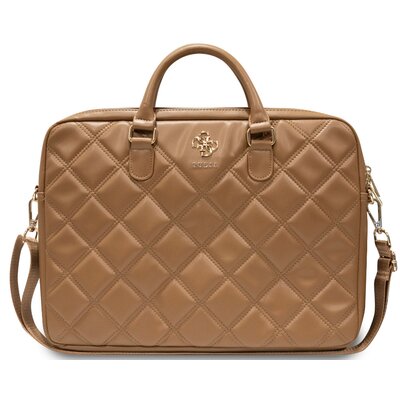 Torba na laptopa GUESS Quilted 4G 16 cali Brązowy