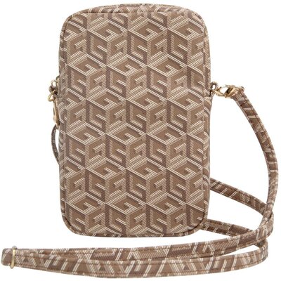 Torebka GUESS Zip GCube Bottom Stripe Brązowy