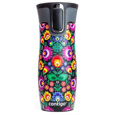 Фото - Чайний сервіз Contigo Kubek termiczny  West Loop Folklor 470 ml Czarny 