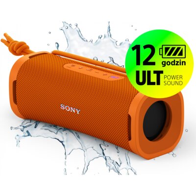 Głośnik mobilny SONY ULT Field 1 Bateria 12 godz. IP67, Zestaw głośnomówiący, Eliminacja echa, Aplikacja Sony Music, Pomarańczowy