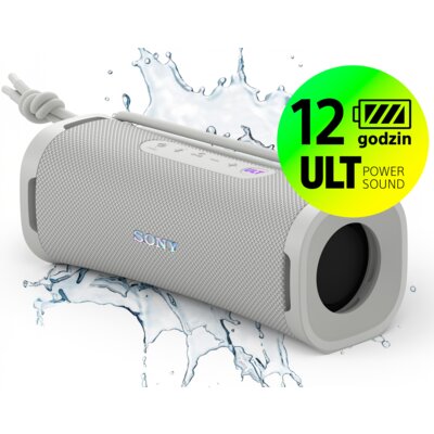 Głośnik mobilny SONY ULT Field 1 Bateria 12 godz. IP67, Zestaw głośnomówiący, Eliminacja echa, Aplikacja Sony Music, Biały
