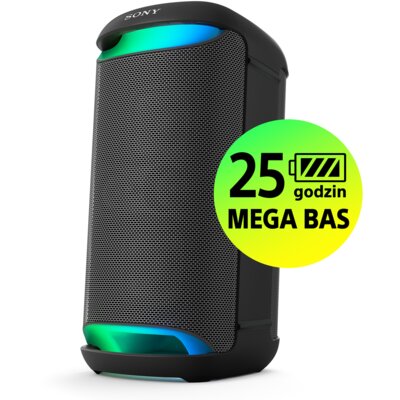 Power Audio SONY SRS-XV500 Bluetooth, Bateria 25 godz. Szybkie ładowanie, Wejście mikrofonowe i gitarowe, IPX4