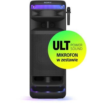 Power Audio SONY ULT TOWER 10 Bluetooth, Bezprzewodowy mikrofon w zestawie, Wejście MIC i gitarowe, USB, TV Sound Booster
