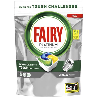 Kapsułki do zmywarki FAIRY Platinum All in One Lemon - 51 szt.