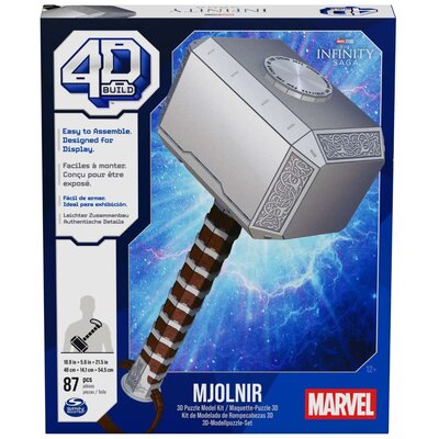 Puzzle 3D SPIN MASTER 4D Build Marvel Młot Thora Mjolnir (87 elementów)