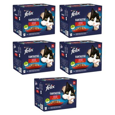Karma dla kota FELIX Fantastic Wiejskie smaki (120 x 85 g)