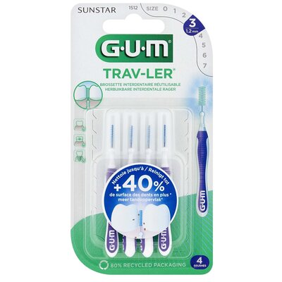 Szczoteczki międzyzębowe SUNSTAR GUM Trav-Ler 1.2 mm Fioletowy (4 szt.)