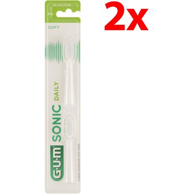 Oryginalna końcówka szczoteczki SUNSTAR GUM Sonic Daily Biały (2 szt.) (Ultracienkie włosie)