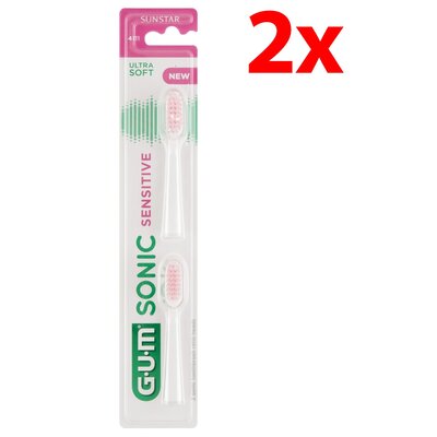 Oryginalna końcówka do szczoteczki SUNSTAR GUM Sonic Sensitive Biały (2 szt.) (Miękkie włókna)