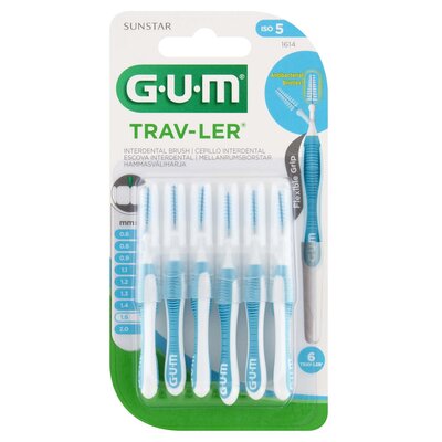Szczoteczki międzyzębowe SUNSTAR GUM Trav-Ler 1.6 mm Niebieskie (6 szt.)