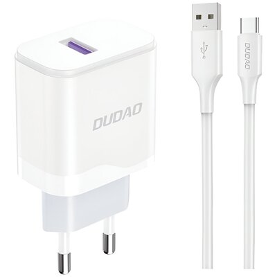 Ładowarka sieciowa DUDAO A20EU 18W Biały + Kabel USB - USB-C