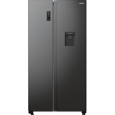 Lodówka GORENJE G600 NRR9185EABXLWD Side by Side No Frost 178.6cm Czarna stal Podajnik wody