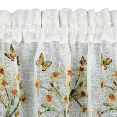 Firana gotowa EUROFIRANY Flora 150 x 30 cm Biało-żółty