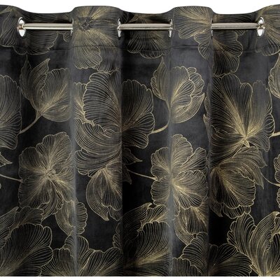 Zasłona EUROFIRANY Stella 140 x 250 cm Czarno-złoty