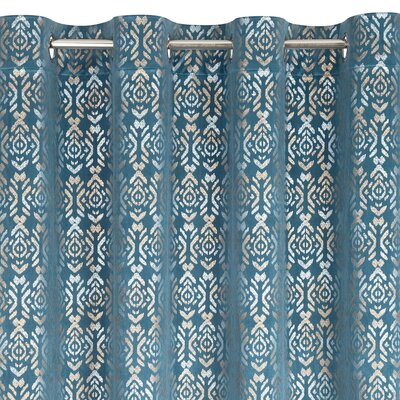 Zasłona EUROFIRANY Laura 140 x 250 cm Niebiesko-złoty