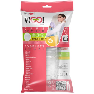 Kubki plastikowe VIGO 7332650 500 ml Przeźroczysty (6 sztuk)