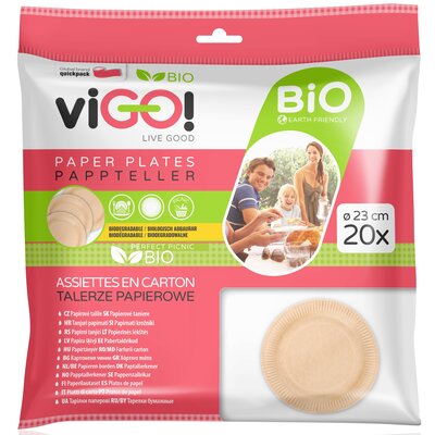 Talerz papierowy VIGO 7312222 23 cm (20 sztuk)