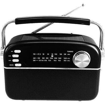 Radio MANTA RDI918B Czarne, Przenośne, Analogowe, Tuner FM/AM/SW, Bateria 10 godzin, Zasilanie Bateryjno-Sieciowo-Solarne