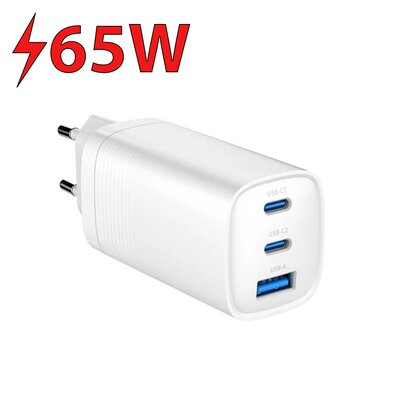 Ładowarka sieciowa ART AZ-U65W3 GaN 65W Biały