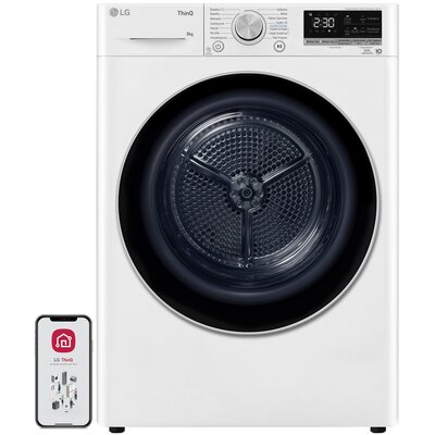 Suszarka LG RC80V9AV3N 8kg Klasa energetyczna C Auto Cleaning Condenser Smart ThinQ