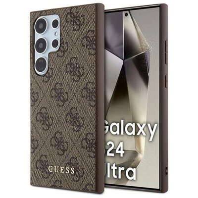 Etui GUESS 4G Metal Gold Logo do Samsung Galaxy S24 Ultra Brązowy