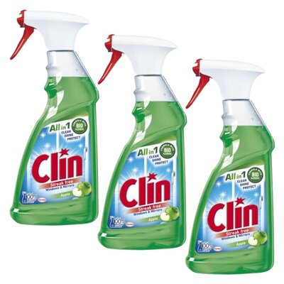 Płyn do mycia szyb CLIN Apple 3 x 500 ml
