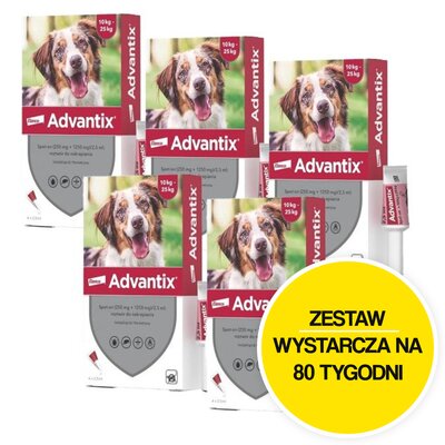 Krople na pchły i kleszcze ELANCO Advantix Spot-on Średnie psy (10-25 kg) 20 x 2.5 ml