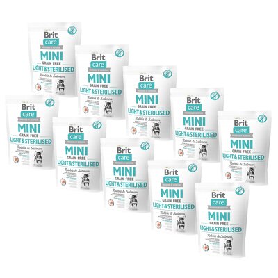 Karma dla psa BRIT Care Mini Light & Sterilised Królik z łososiem 10 x 400 g