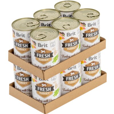Karma dla psa BRIT Fresh Indyk z groszkiem 12 x 400 g