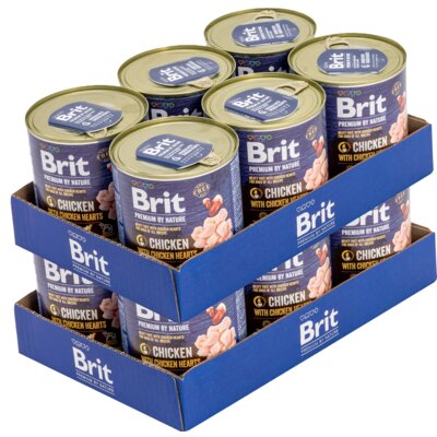 Karma dla psa BRIT Premium by Nature Kurczak z sercami 12 x 800 g