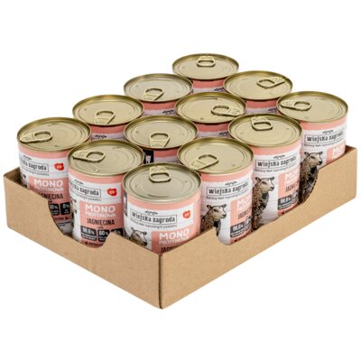 Karma dla kota WIEJSKA ZAGRODA Monobiałkowa Jagnięcina 12 x 400 g