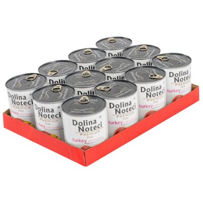 Karma dla psa DOLINA NOTECI Premium Pure bogata w indyka z ziemniakami 12 x 800 g