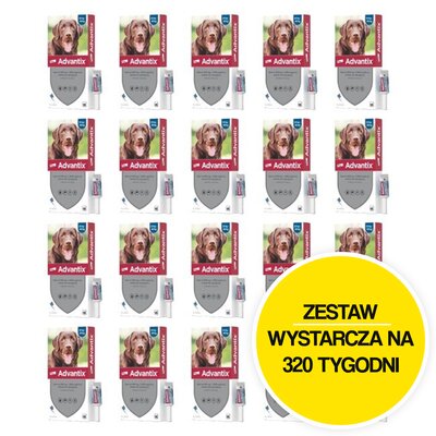 Krople na pchły i kleszcze ADVANTIX Spot-on Duże psy (25-40 kg) 80 x 4 ml