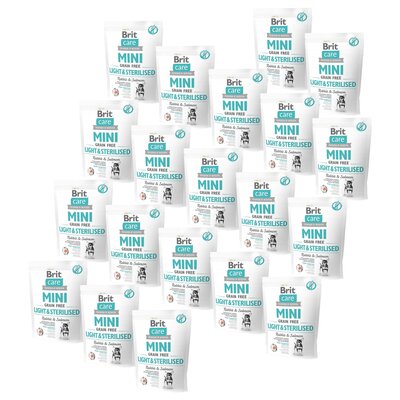 Karma dla psa BRIT Care Mini Light & Sterilised Królik z łososiem 20 x 400 g