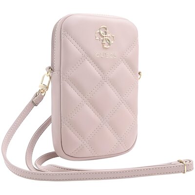Torebka GUESS Zip Quilted 4G Różowy