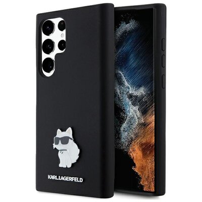 Etui KARL LAGERFELD Silicone Choupette Metal Pin do Samsung Galaxy S24 Ultra Czarny