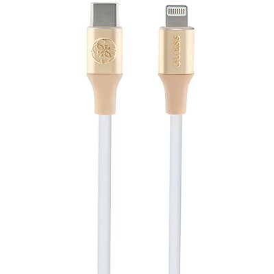 Kabel USB-C - Lightning GUESS Ebossed Logo 1.5m Złoty