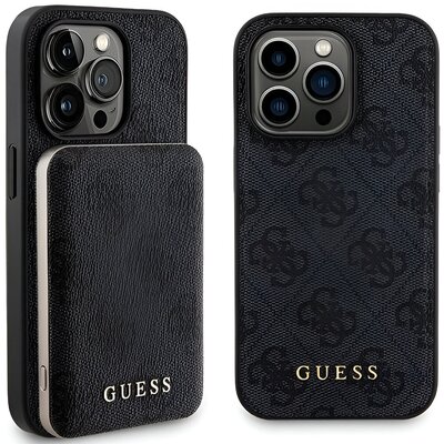 Etui GUESS 4G Metal Logo do Apple iPhone 15 Pro Czarny + Powerbank
