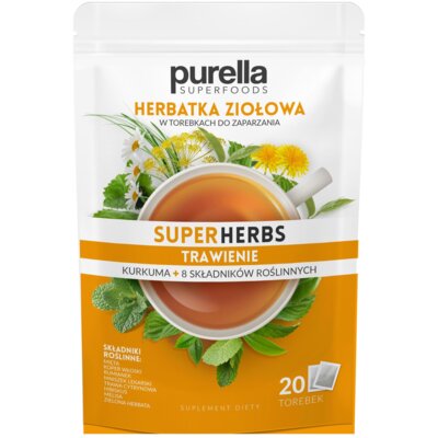 Herbata ziołowa w szaszetkach PURELLA Superherbs Trawienie (20 sztuk)