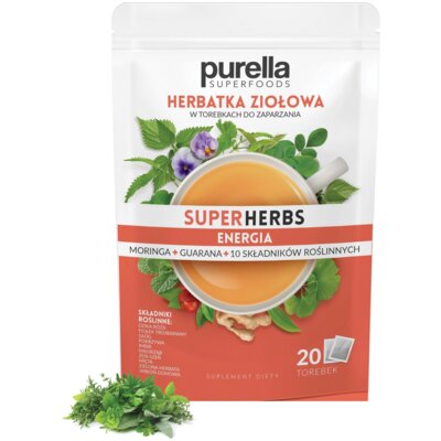 Herbata ziołowa w saszetkach PURELLA Superherbs Energia (20 sztuk)