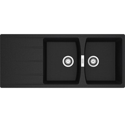 Zlewozmywak dwukomorowy z ociekaczem FRANKE Centro CNG 621-116 114.0710.232 Onyx 50x116