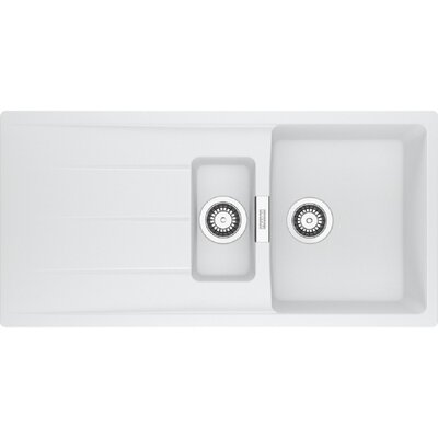 Zlewozmywak półtorakomorowy z ociekaczem FRANKE Centro CNG 651-100 114.0710.227 Biały polarny 50x100